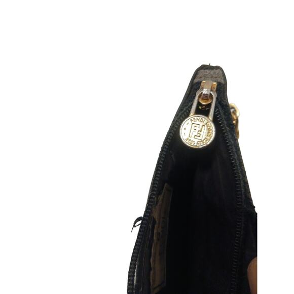 Fendi PEQUIN Zip Coin Case Business Card Case Zipper Damage Useable Clean Auth - Picture 9 of 16